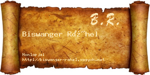 Biswanger Ráhel névjegykártya